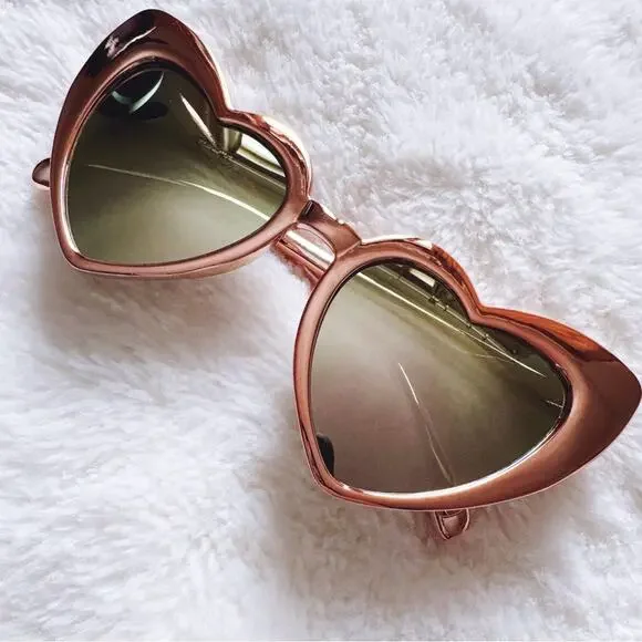 Addison Gold Heart-Shaped Sunglasses - Picture 1 of 13